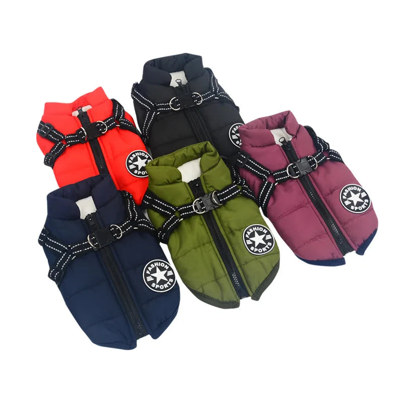 El arnés chaleco para perro de invierno impermeable con forro de piel