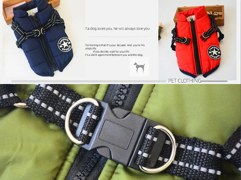 El arnés chaleco para perro de invierno impermeable con forro de piel