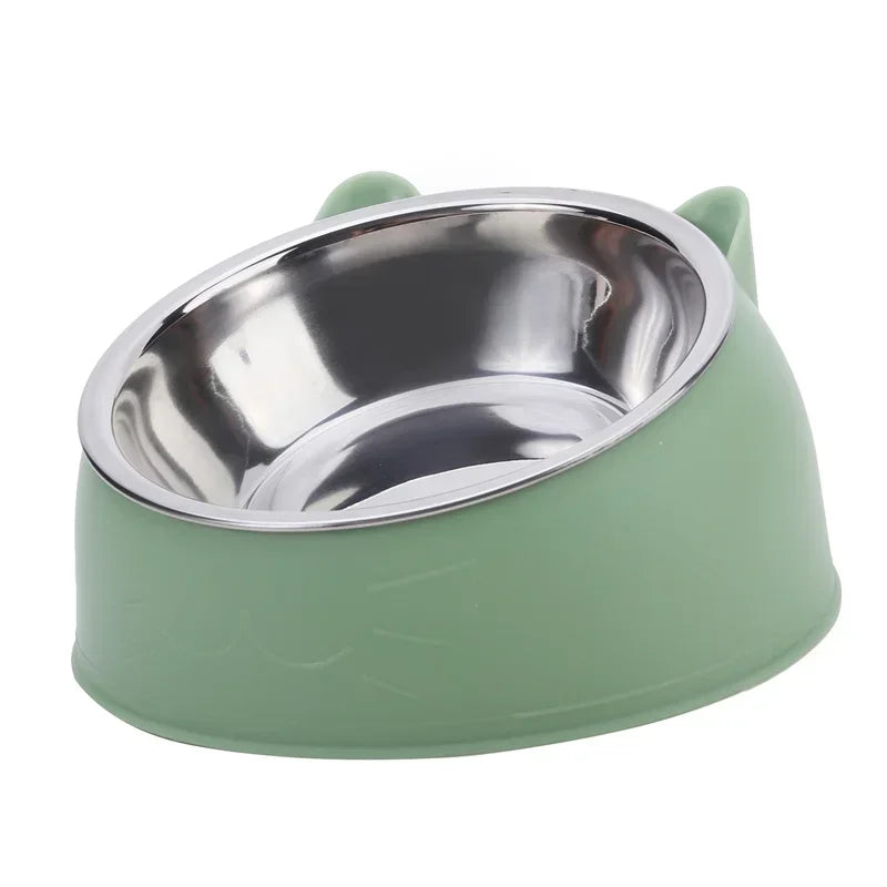 El cuenco Fur Tilted de acero inoxidable para gatos y cachorros