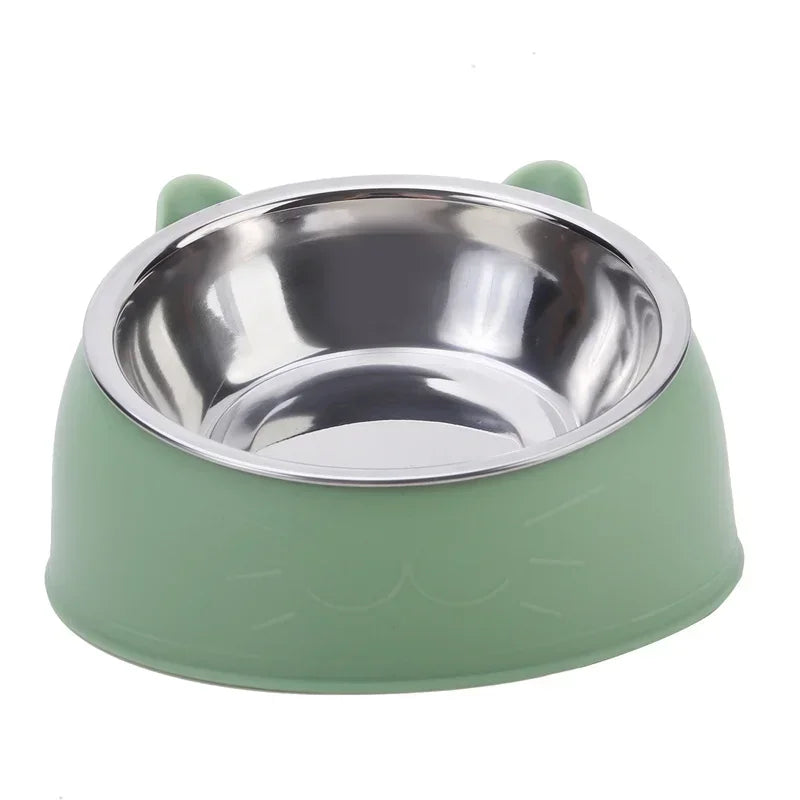 El cuenco Fur Tilted de acero inoxidable para gatos y cachorros