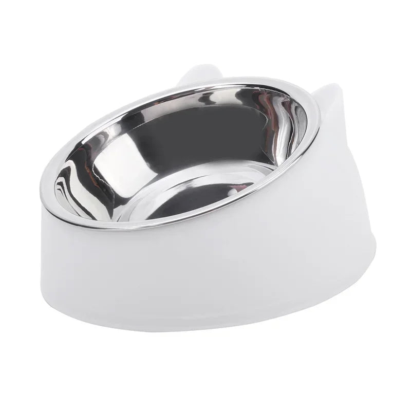 El cuenco Fur Tilted de acero inoxidable para gatos y cachorros