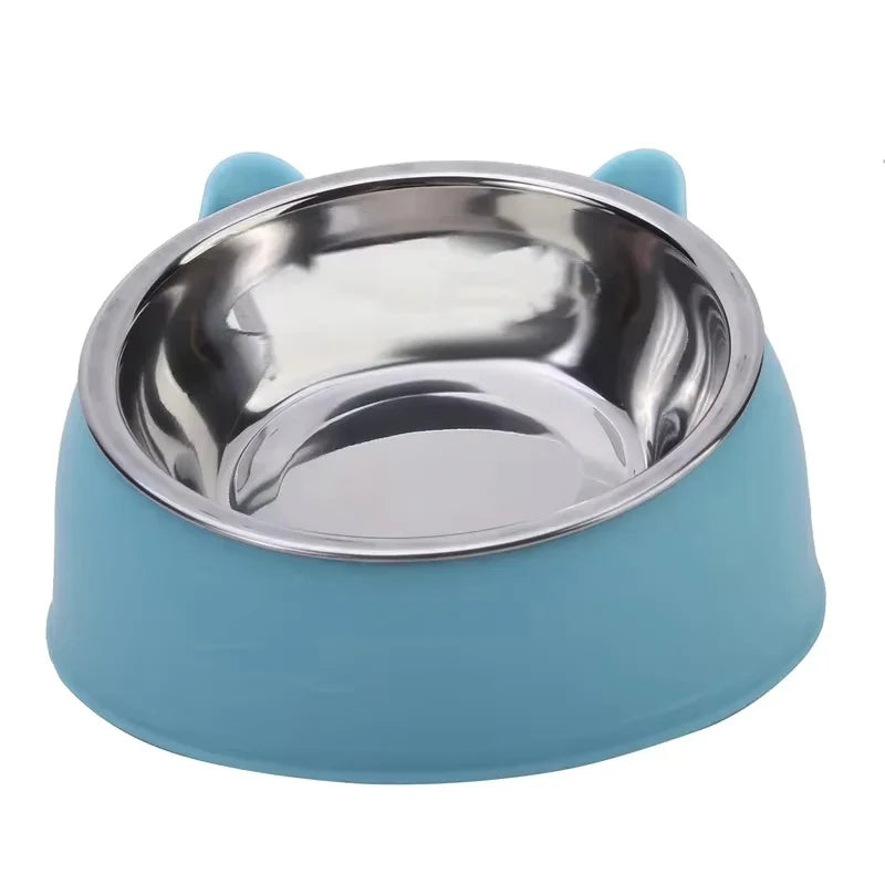 El cuenco Fur Tilted de acero inoxidable para gatos y cachorros