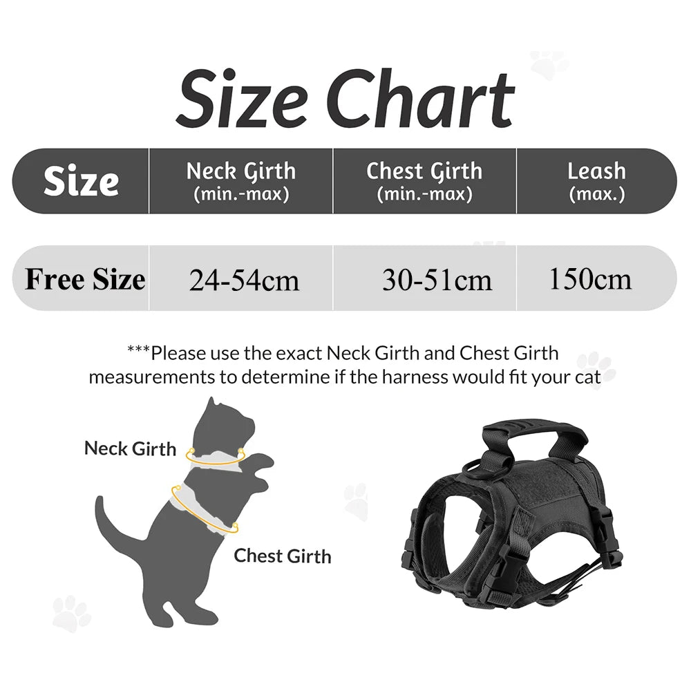 El chaleco arnés táctico anti-escape para gatos The Fur