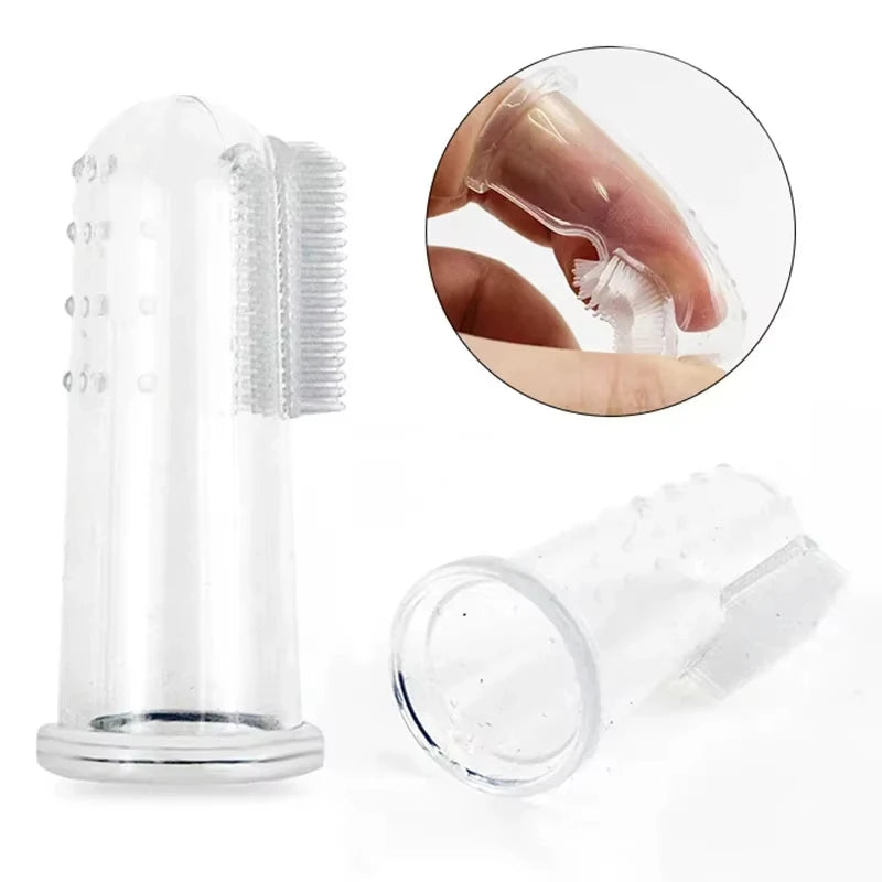 El cepillo de dientes de dedo suave de piel para perros y gatos