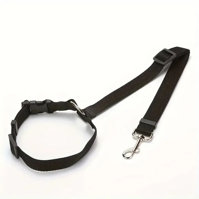 El cinturón de seguridad para mascotas de piel ajustable con reposacabezas para coche