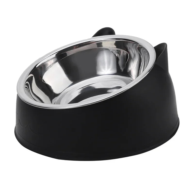 El cuenco Fur Tilted de acero inoxidable para gatos y cachorros
