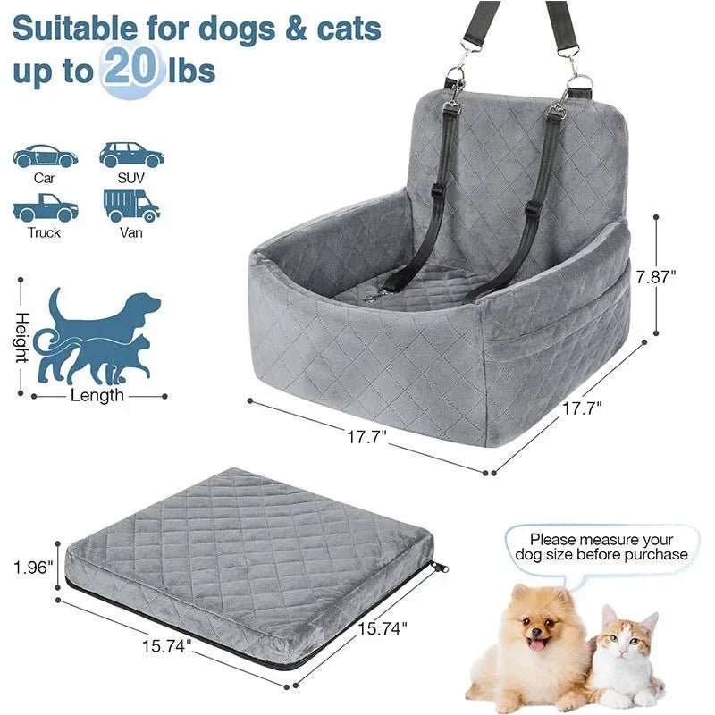 La cama de viaje lavable de piel para mascotas para el coche