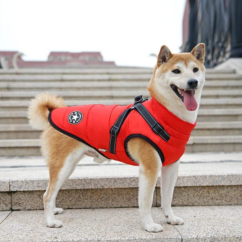 El arnés chaleco para perro de invierno impermeable con forro de piel