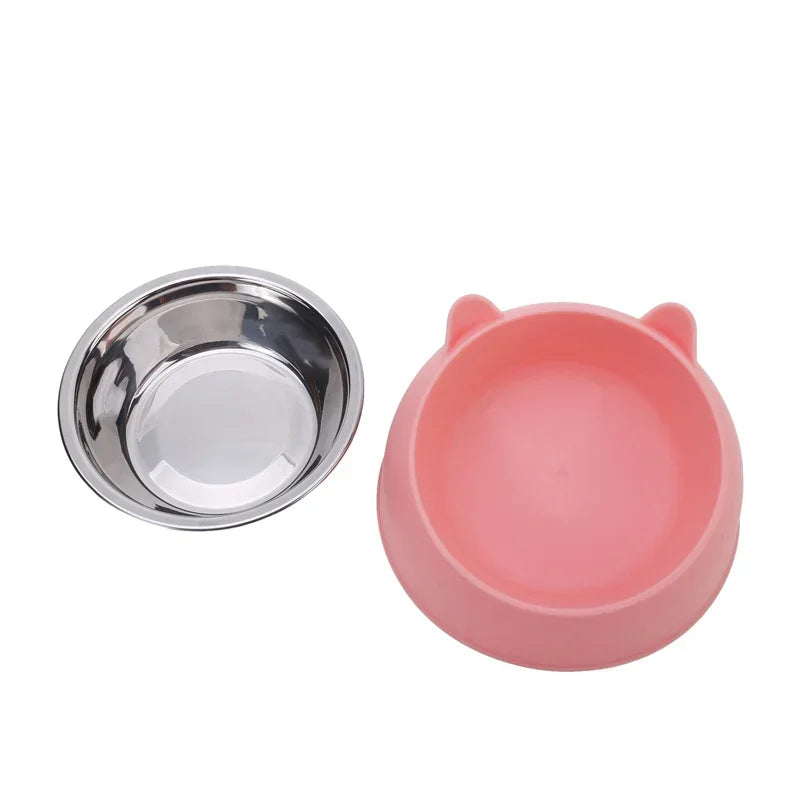 El cuenco Fur Tilted de acero inoxidable para gatos y cachorros