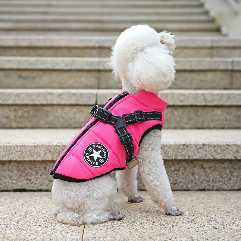 El arnés chaleco para perro de invierno impermeable con forro de piel