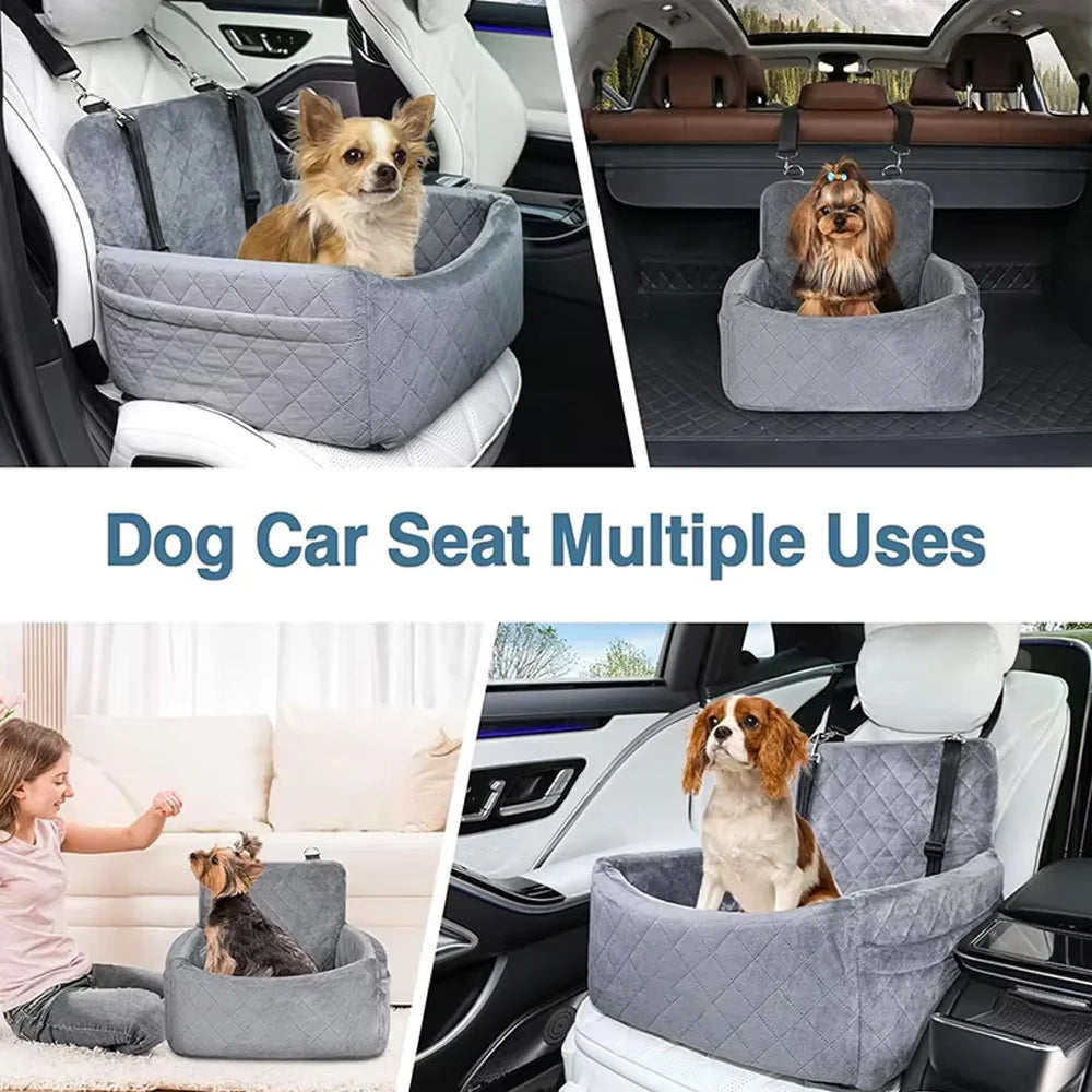 La cama de viaje lavable de piel para mascotas para el coche