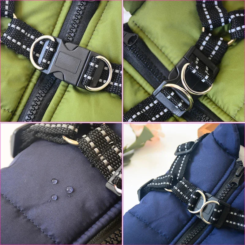 El arnés chaleco para perro de invierno impermeable con forro de piel
