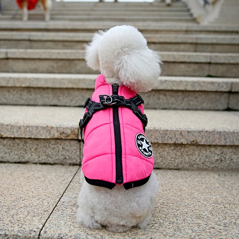 El arnés chaleco para perro de invierno impermeable con forro de piel