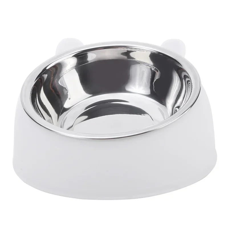 El cuenco Fur Tilted de acero inoxidable para gatos y cachorros