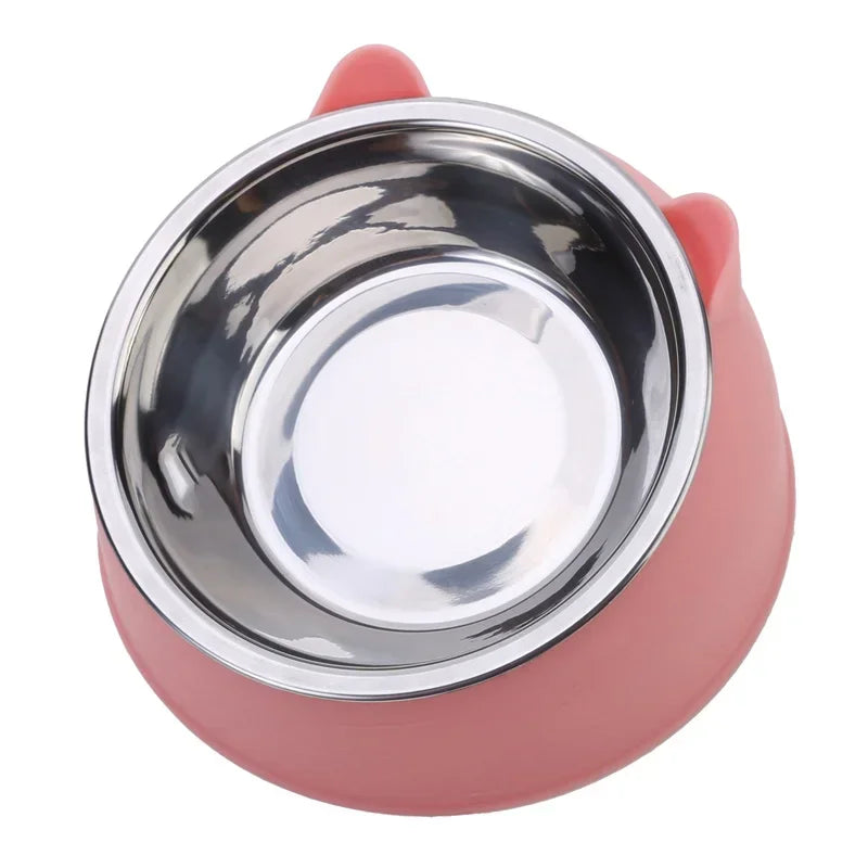 El cuenco Fur Tilted de acero inoxidable para gatos y cachorros