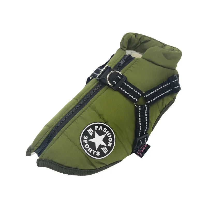 El arnés chaleco para perro de invierno impermeable con forro de piel