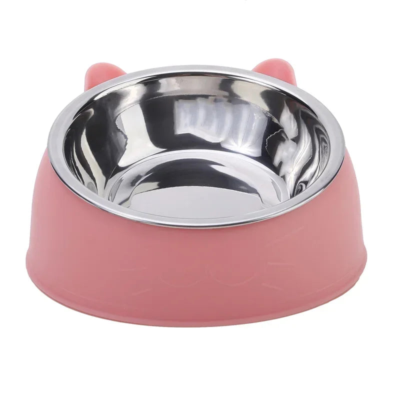 El cuenco Fur Tilted de acero inoxidable para gatos y cachorros