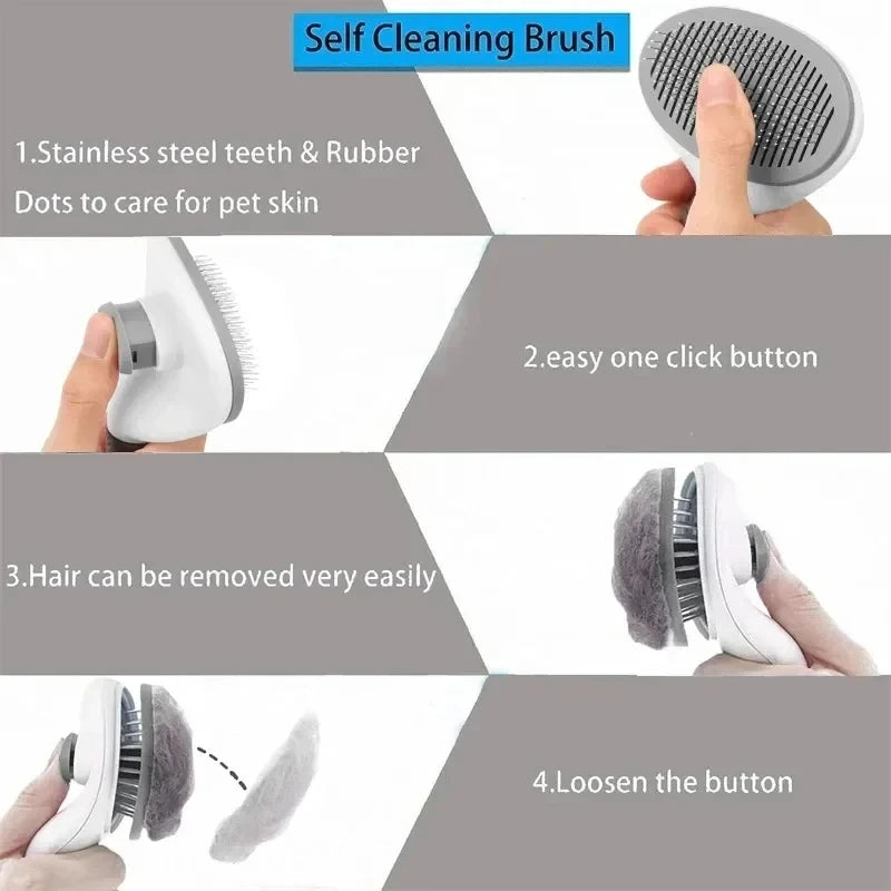 The Fur Self-Cleaning Pet Grooming Brush