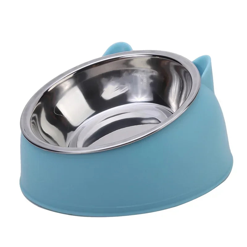 El cuenco Fur Tilted de acero inoxidable para gatos y cachorros