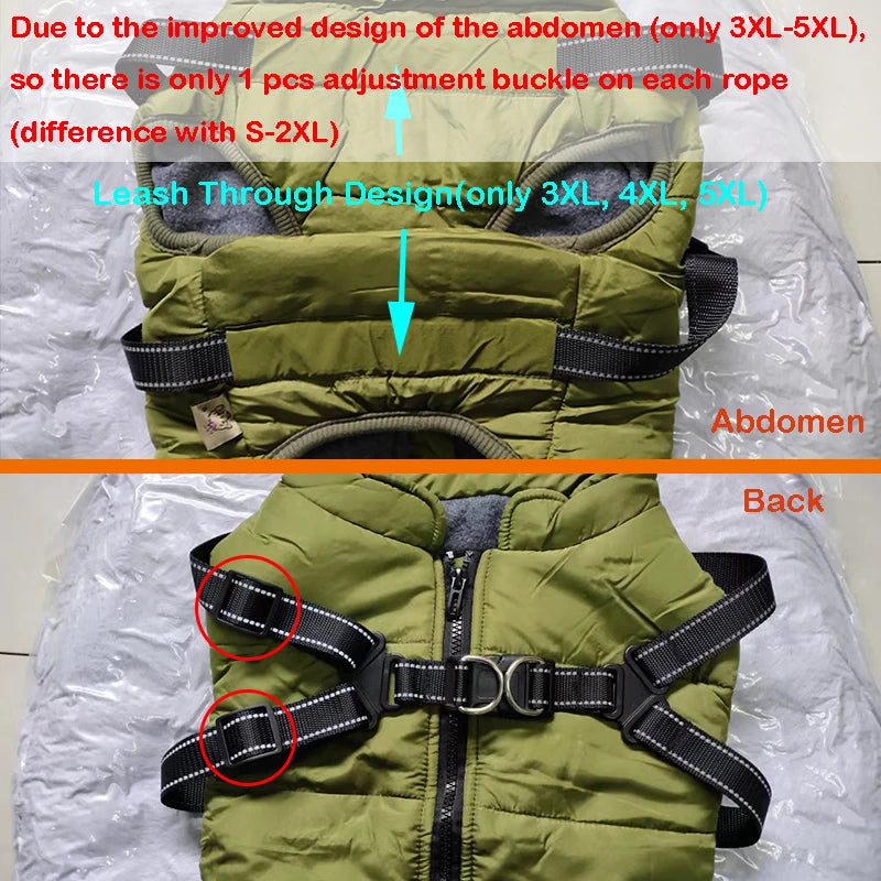 El arnés chaleco para perro de invierno impermeable con forro de piel