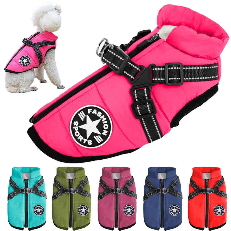 El arnés chaleco para perro de invierno impermeable con forro de piel