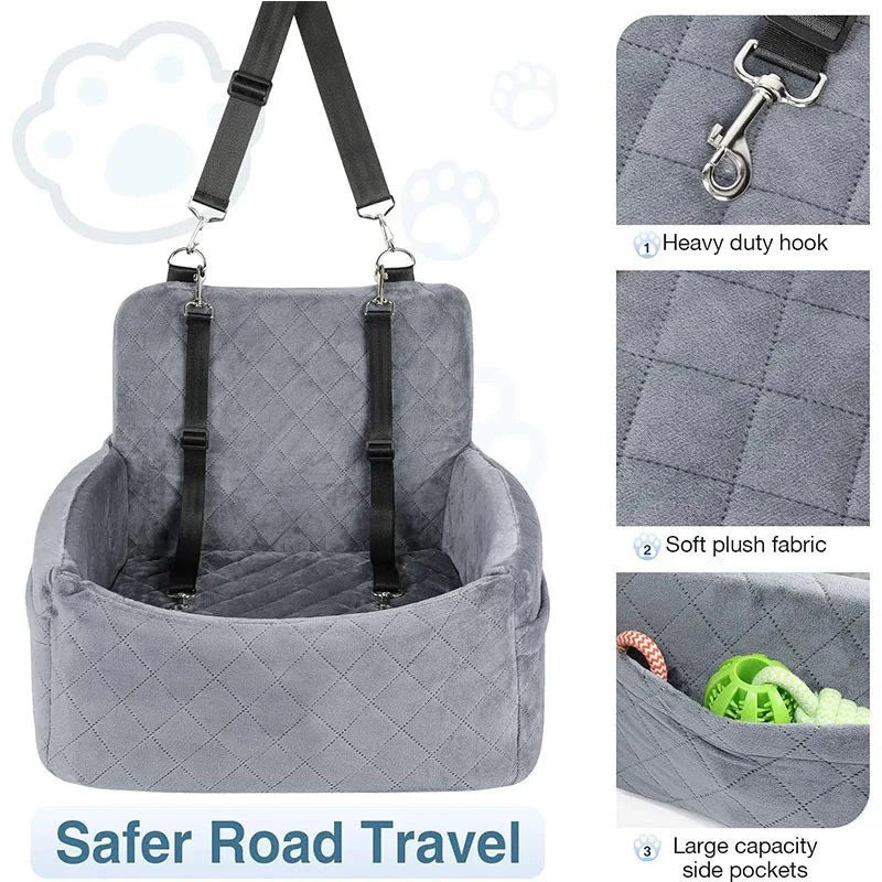 La cama de viaje lavable de piel para mascotas para el coche