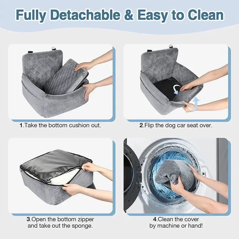 La cama de viaje lavable de piel para mascotas para el coche