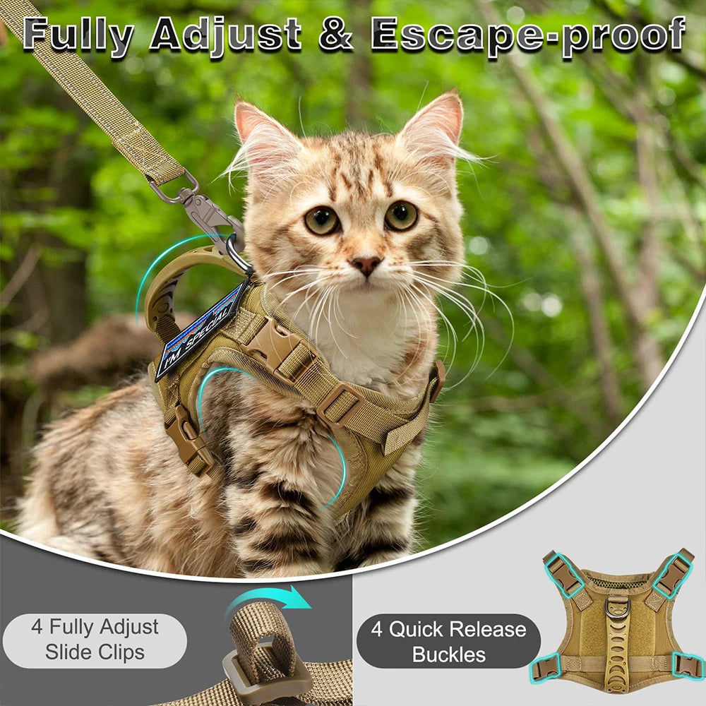 El chaleco arnés táctico anti-escape para gatos The Fur